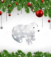 фигурка светодиодная «белый медведь-4» 25x31см (11037) uld-m3125-040/sta в Сочи