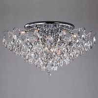 потолочная люстра eurosvet crystal 10081/12 хром/прозрачный хрусталь strotskis в Сочи