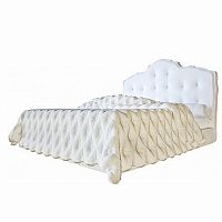 кровать двуспальная 160х200 белая из экокожи palace в Сочи