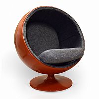 кресло ball chair оранжево-черное в Сочи