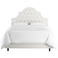 кровать двуспальная 180х200 белая с каретной стяжкой harvey tufted white в Сочи