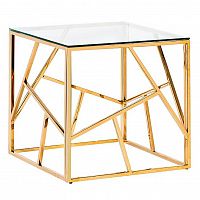 стол журнальный gold cube 55*55*55 см золотой, белый в Сочи
