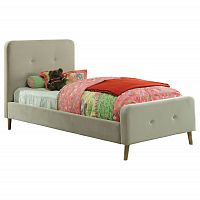 кровать button tufted flannelette beige 120х200 в Сочи