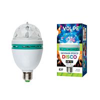 светодиодный светильник-проектор (09839) volpe disko uli-q301 03w/rgb/e27 white в Сочи