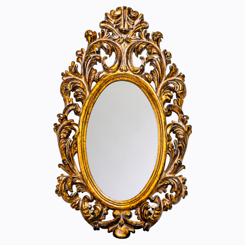 зеркало золотое овальное в резной раме камилла в Сочи