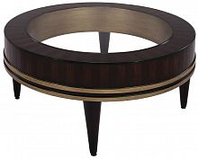 стол журнальный round низкий коричневый, прозрачный в Сочи