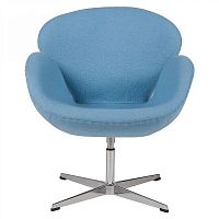 кресло swan chair шерсть голубое в Сочи