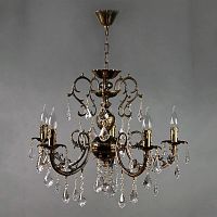 подвесная люстра ambiente alicante 8888/5 pb leaf crystal в Сочи