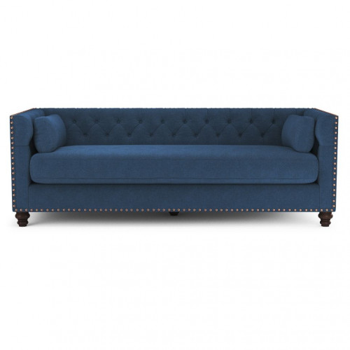 диван chesterfield florence трехместный прямой синий в Сочи
