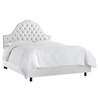 кровать двуспальная 160х200 белая с каретной стяжкой alina tufted white в Сочи