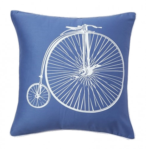 подушка с ретро-велосипедом retro bicycle blue в Сочи