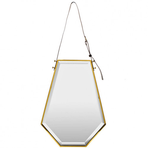 зеркало на ремне золотое шестиугольное 50х67 см в Сочи