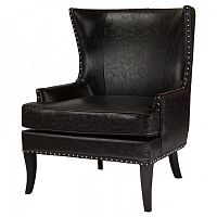 кресло мягкое с ушами черное gramercy club chair в Сочи