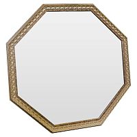 зеркало восьмиугольное золотое с резьбой golden light в Сочи