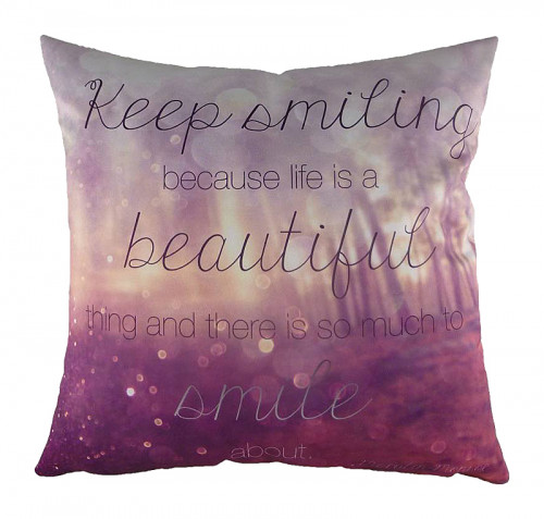 подушка с принтом keep smiling в Сочи