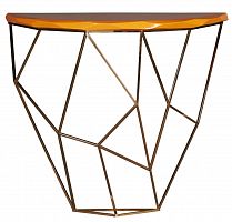 консоль geometric 100x38x90 металл, коричневая столешница в Сочи