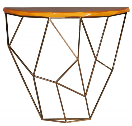 консоль geometric 100x38x90 металл, коричневая столешница в Сочи