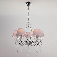 подвесная люстра eurosvet kelly 10085/5 хром/прозрачный хрусталь strotskis в Сочи