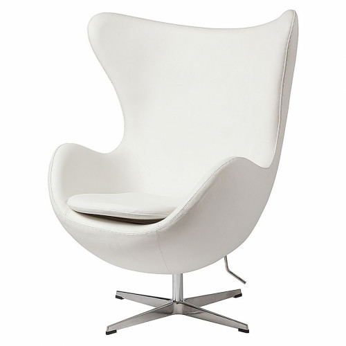 кресло egg chair кожа белое в Сочи