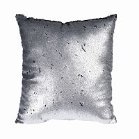 подушка с пайетками серебристо-серая 45*45см в Сочи
