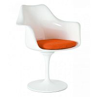 кресло tulip armchair бело-оранжевое шерсть в Сочи