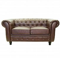 диван chesterfield трехместный прямой коричневый в Сочи