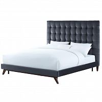 кровать двуспальная 160х200 серая из велюра eden в Сочи
