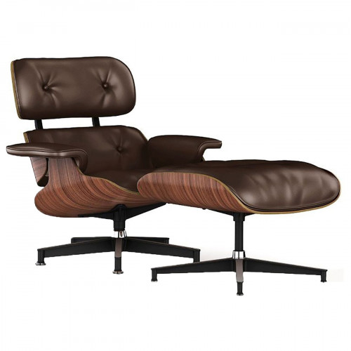 кресло lounge chair & ottoman коричневое в Сочи