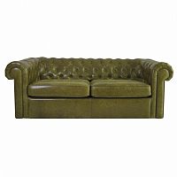диван chesterfield двухместный прямой оливковый в Сочи