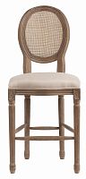 барный стул vintage french round cane back кремовый лен в Сочи
