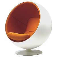 кресло eero ball chair бело-оранжевое в Сочи