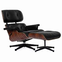 кресло eames style lounge chair & ottoman черное в Сочи
