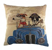 подушка с забавными собаками на синем автомобиле doggie drivers blue в Сочи