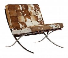 кресло barcelona chair коричнево-белое в Сочи