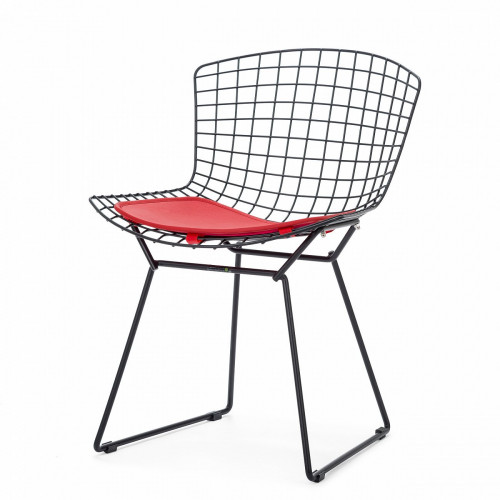 стул bertoia side кожаный standart черный в Сочи