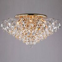 потолочная люстра eurosvet crystal 10081/12 золото/прозрачный хрусталь strotskis в Сочи