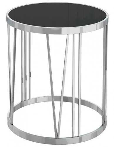 стол журнальный silver drum хром, черный в Сочи
