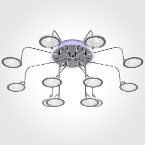 потолочная люстра eurosvet spider 80109/12 хром/синий+фиолетовый в Сочи
