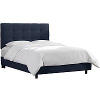 кровать двуспальная с мягкой спинкой 160х200 синяя alice tufted blue в Сочи