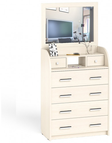 комод мд-6 с зеркалом, цвет дуб, 6 ящиков в Сочи