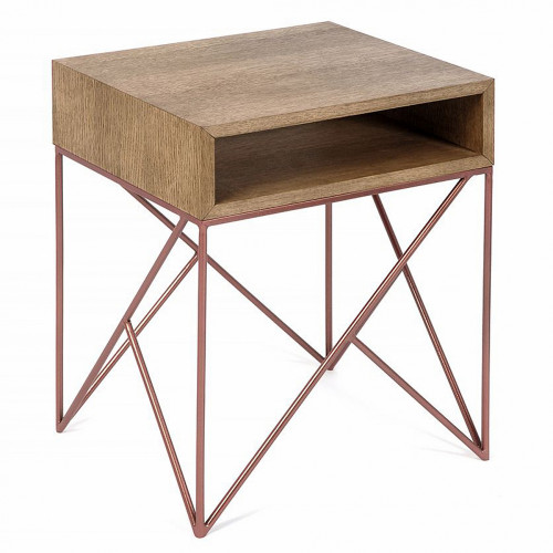 прикроватная тумба с ящиком prince темный дуб с медью в Сочи