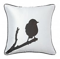 подушка с птичкой на ветке lone bird white в Сочи