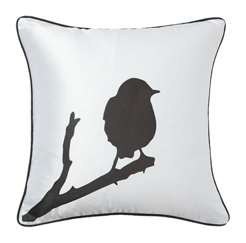 подушка с птичкой на ветке lone bird white в Сочи