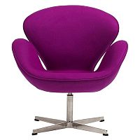кресло swan chair кашемир лиловое в Сочи