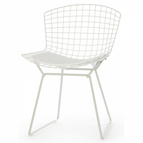 стул bertoia side кожаный standart белый в Сочи