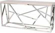 консоль geometric 180x50x90 хром, светло-коричневая столешица в Сочи