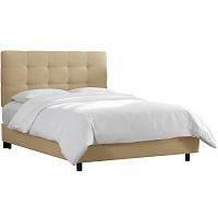 кровать двуспальная с мягкой спинкой 180х200 бежевая alice tufted beige в Сочи