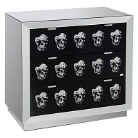 зеркальный комод с ящиками safe (черепа) зеркальный, черный в Сочи