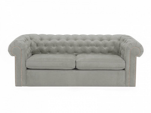 диван chesterfield прямой серый с механизмом седафлекс в Сочи