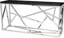 консоль geometric 180x50x90 хром, черная столешница в Сочи